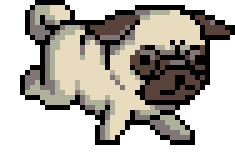 A dog, click to talk